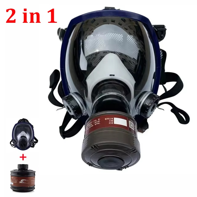 Dust Mask Construction - หน้ากากป้องกันแก๊สพิษแบบเต็มหน้าเคมีชีวภาพกัมมันตภาพรังสีการปนเปื้อน Gasmask Respirator กรองรังสีกันฝุ่น Respirator