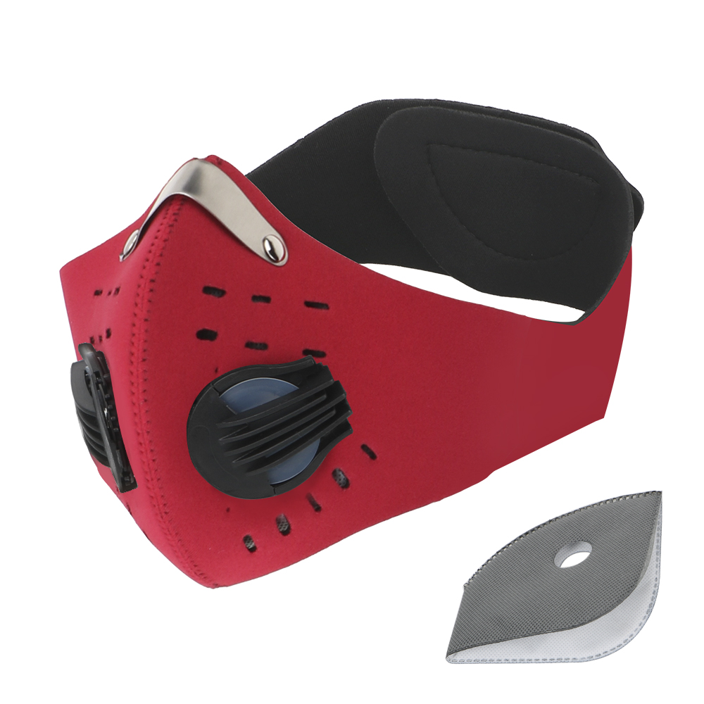 Anti Pollution Mask - หน้ากากป้องกันฝุ่นละอองด้วยคาร์บอนแบบแอคทิเวต 1 ชิ้น พร้อมวาล์วระบายอากาศและแผ่นกรอง หน้ากากป้องกันสำหรับการปั่นจักรยาน