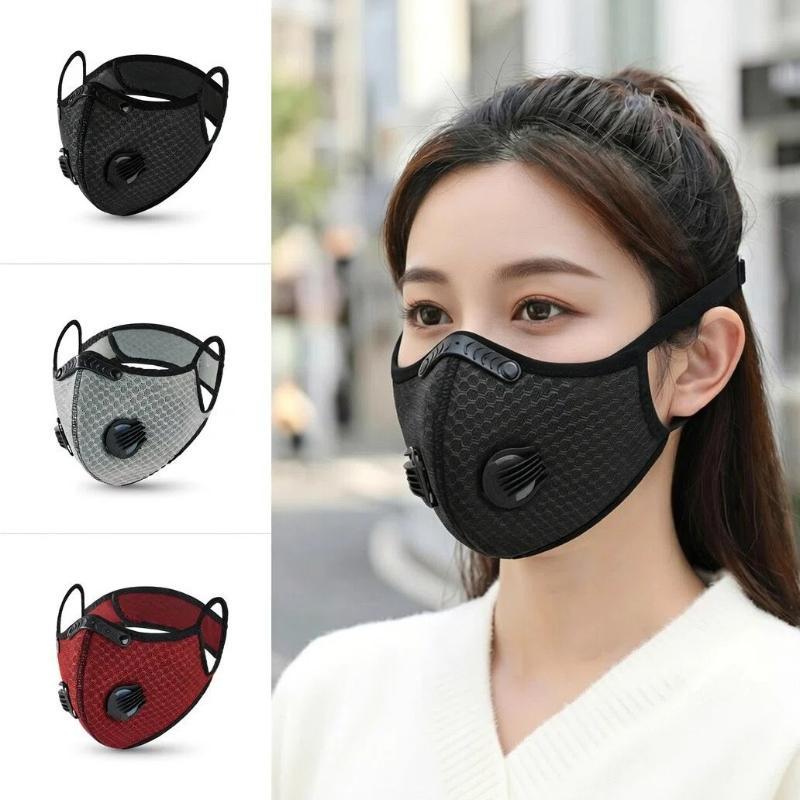 Anti Pollution Mask - 【หน้ากากตาข่ายระบายอากาศ ใช้ซ้ำได้ พร้อมแผ่นบังตาป้องกันฝ้าใส มีวาล์วระบายอากาศ สำหรับปั่นจักรยาน เดินป่า
